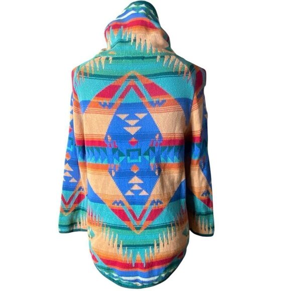 Chaps Womens Multicolor Aztec Print Funnel Neck Sweater Medium - Picture 4 of 7